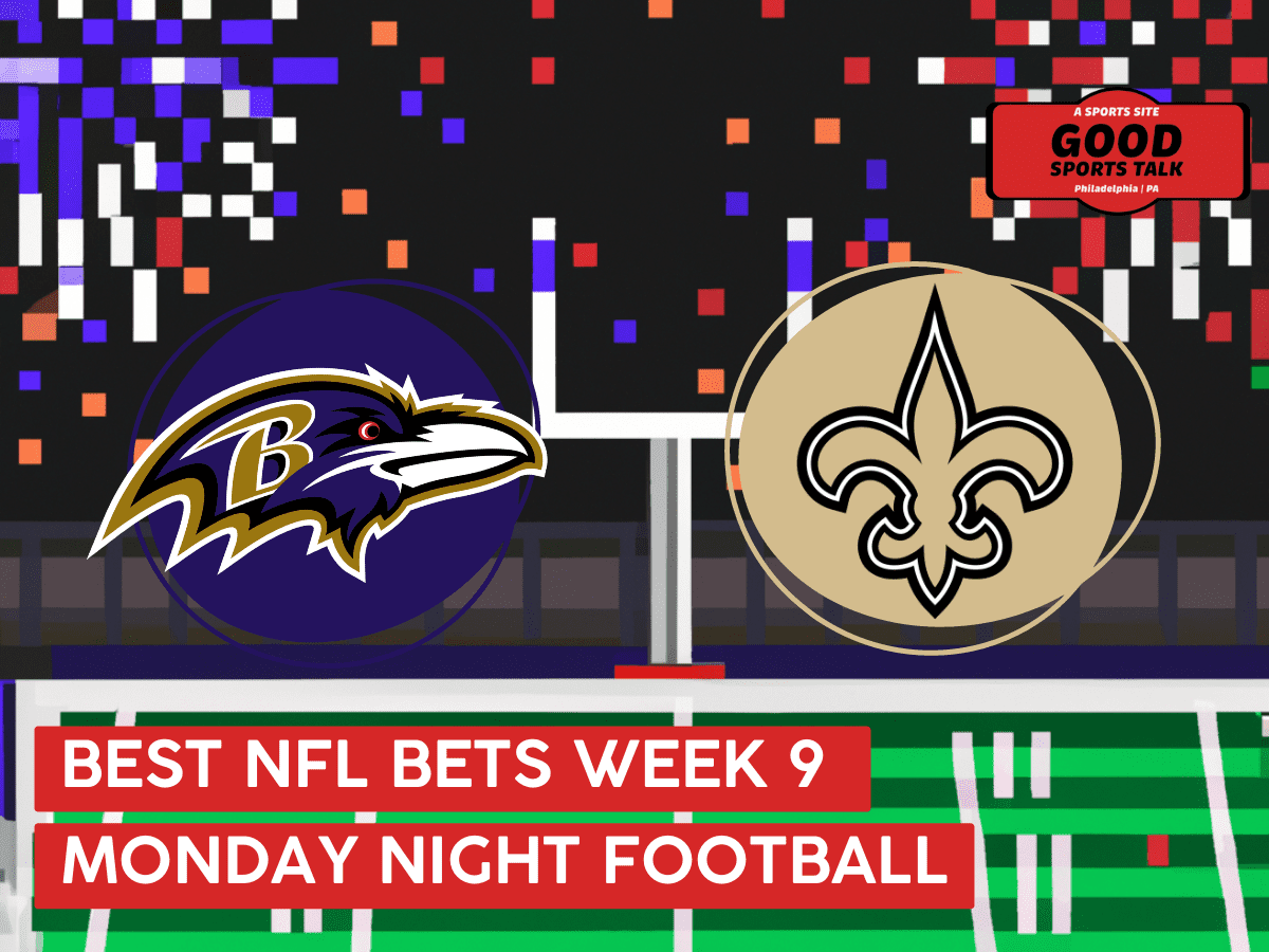 Best NFL Bets week 9 Monday Night Football Baltimore Ravens vs. New Orleans Saints 11/7/22